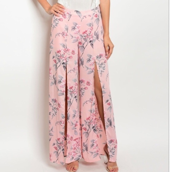 Peach Love California Pants - Peach Love California Floral Printed Pants